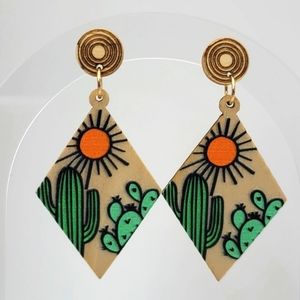 Wooden Drop Earrings